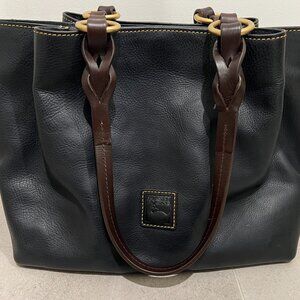 DOONEY & BOURKE Black Florentine Large Zip Barlow Shoulder Bag Purse